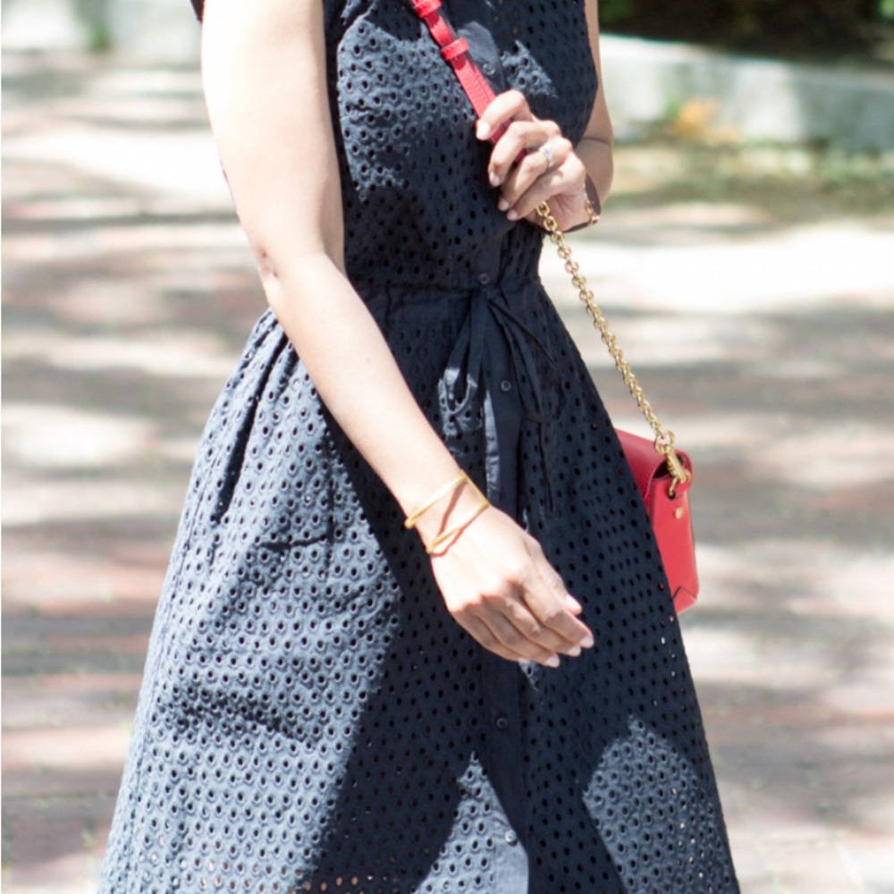 WhoWhatWear black eyelet dress